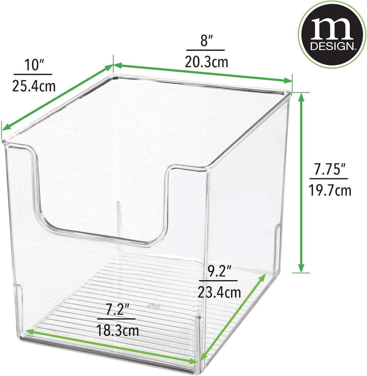 Clear Plastic Open Front Storage Organizer Bin Basket, 6 Pack C901