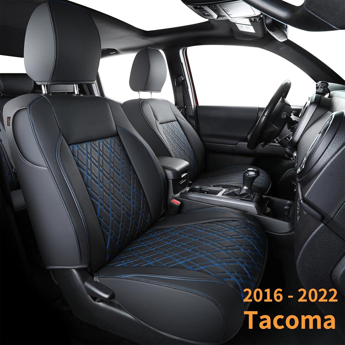 Tacoma Seat Covers Water Proof Faux Leather FullSet Black Gray G842920