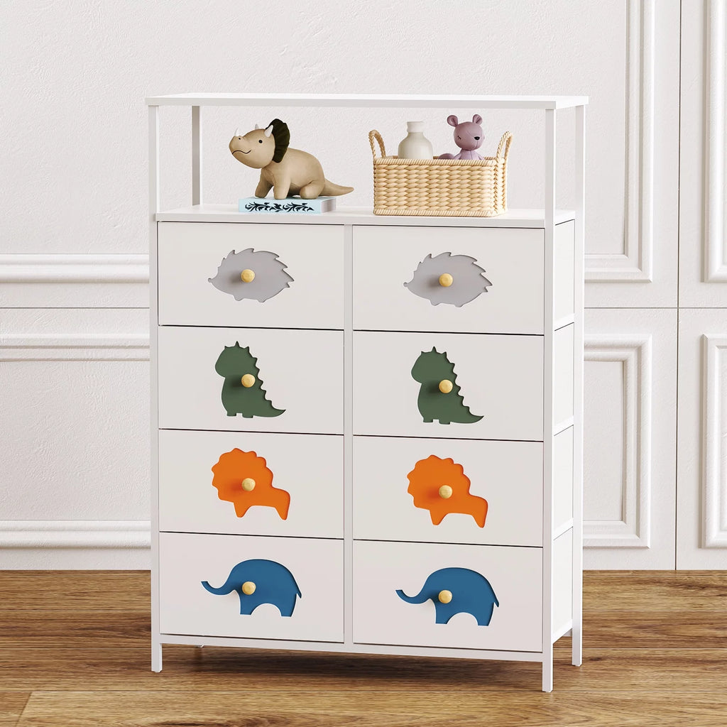 White 6 Drawer Kids Dresser with Shelf W6126