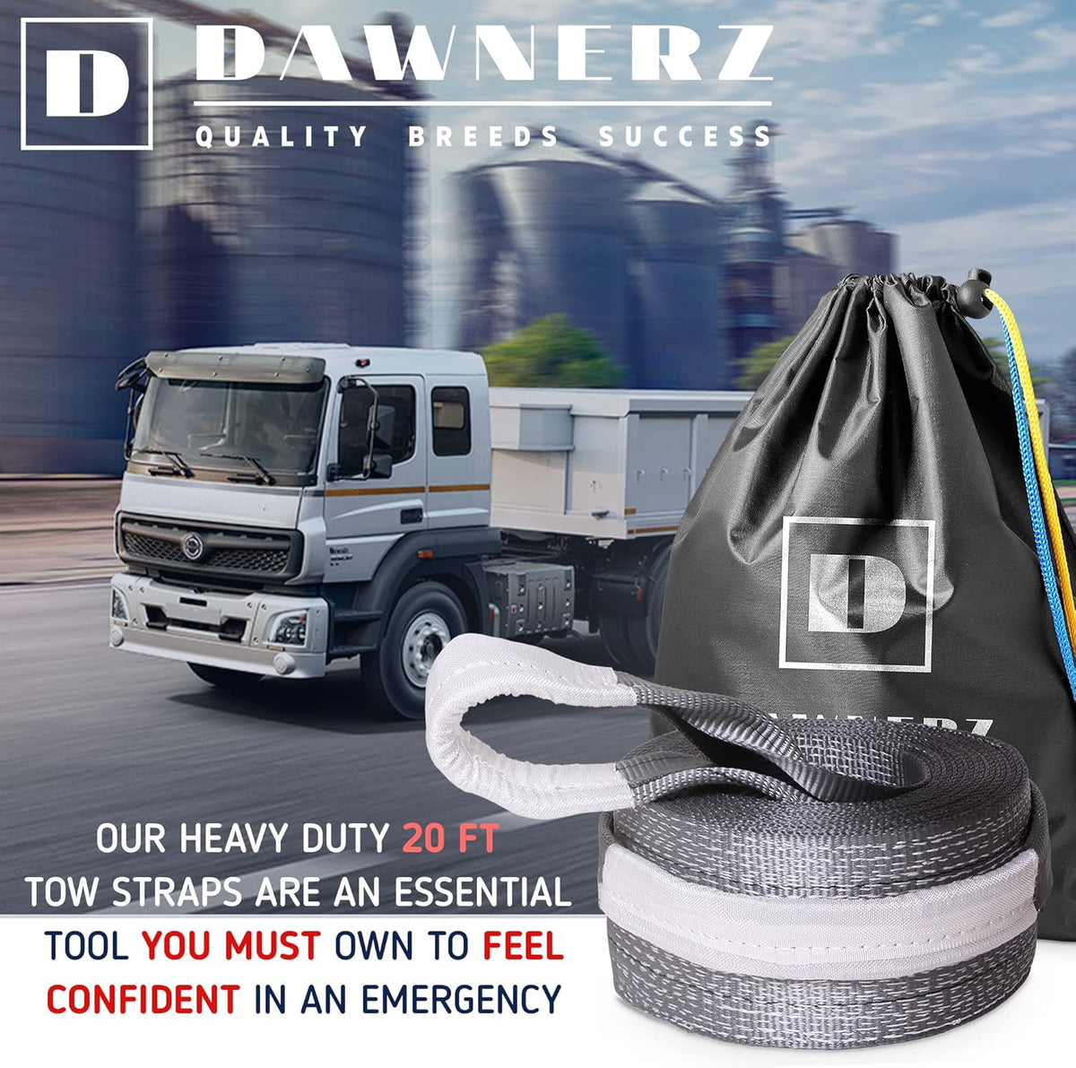 Tow Strap Heavy Duty 75000 lbs 30ft Towing Rope S510723