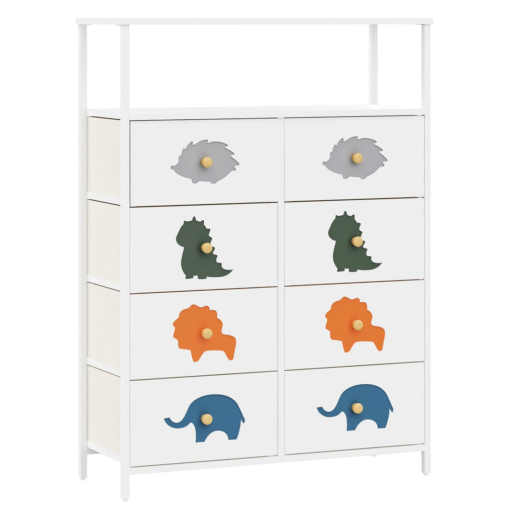 White 6 Drawer Kids Dresser with Shelf W6126