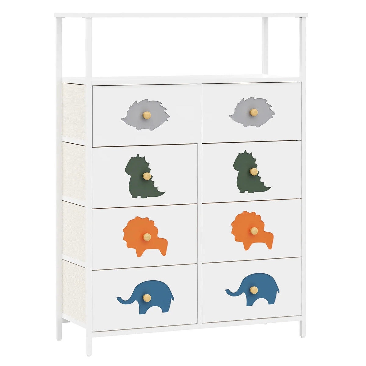 White 6 Drawer Kids Dresser with Shelf W6126
