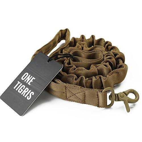 Tactical Dog Training Bungee Leash with 2 Control Handle Quick Release Nylon H7619