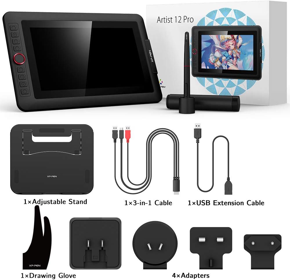 Artist12 Pro Drawing Monitor Battery-Free Stylus Drawing Display Tilt Supported W7152