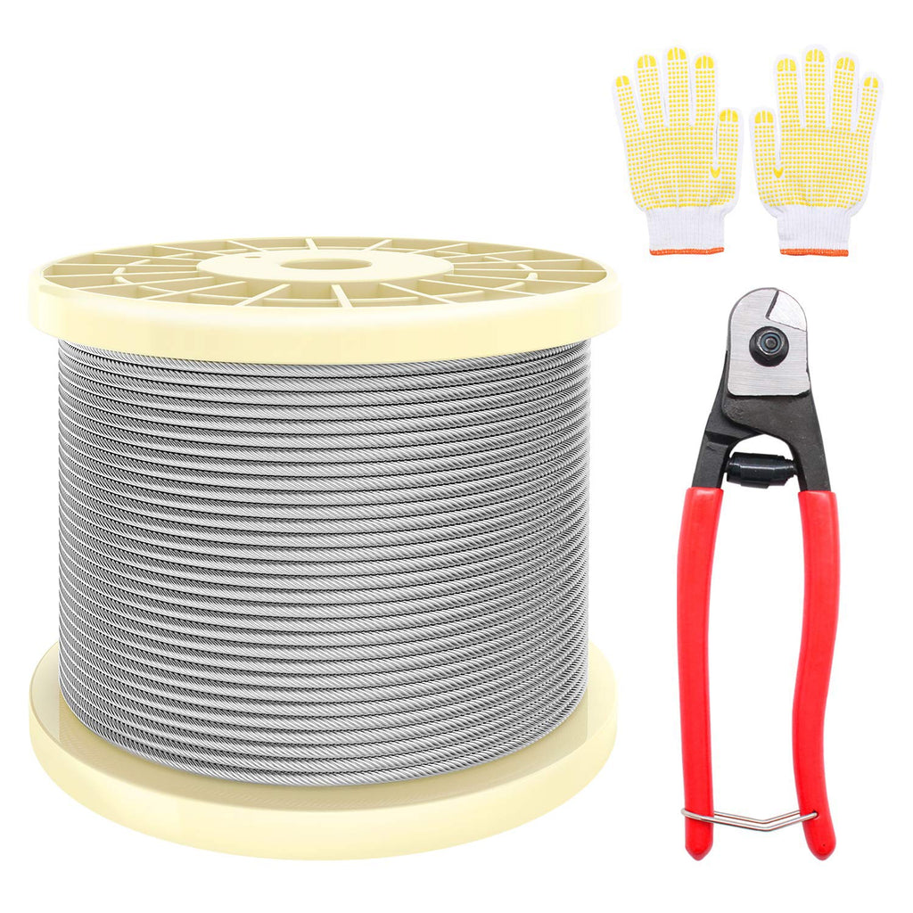 350 Feet T316 1/8 Stainless Steel Cable with Wire Rope Cutter E798