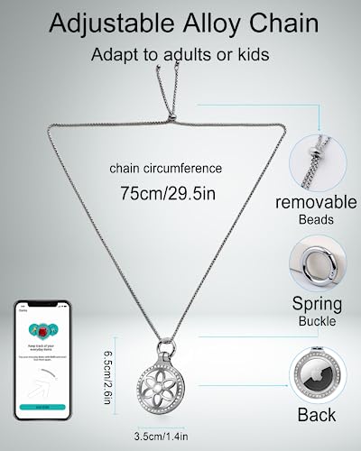 25in Adjustable Alloy Airtag Necklace J508606