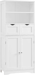 White Tall Bathroom Storage Cabinet with 2 Drawers I353114